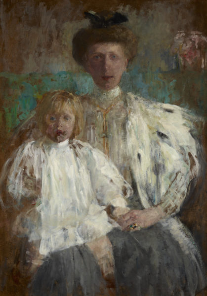 Obraz Olgi Boznańskiej - Portret Julii z Kwileckich Pugetowej z synem Jackiem - namalowany ok 1907 - Muzeum Narodowe w Krakowie