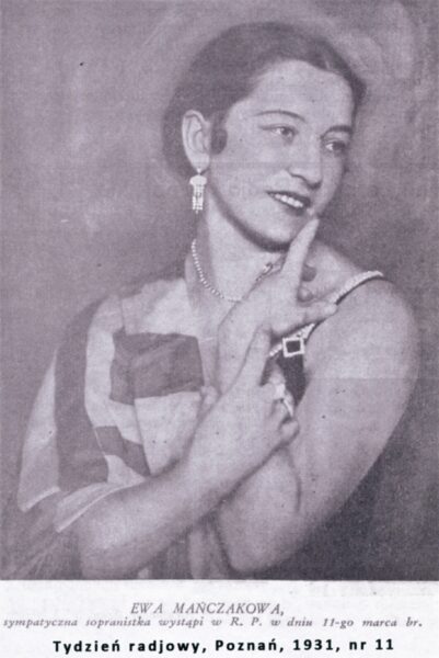 Ewa Mańczakowa, anons prasowy występu z 1931 roku, fot. Instytut Pamięci Narodowej